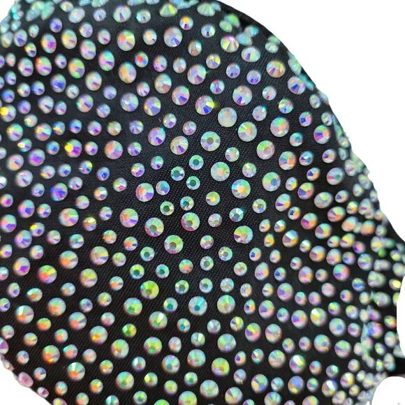 Rainbow Rhinestone Face Mask - Picture 2 of 5